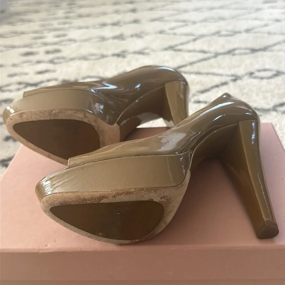 Miu Miu Platform Patent Leather Pumps